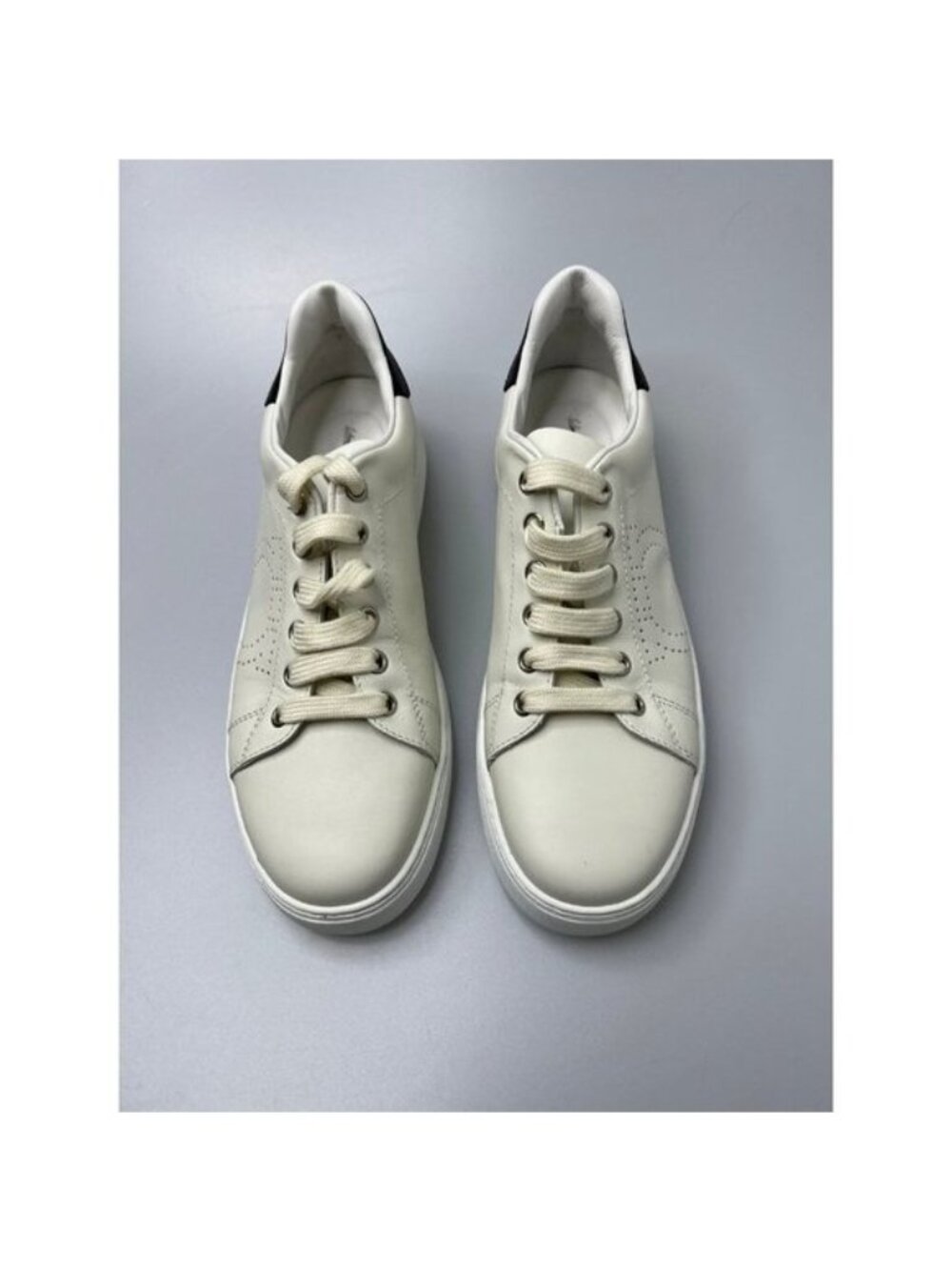 Salvatore Ferragamo Pierre Leather Sneakers White Men’s Size 8 $595